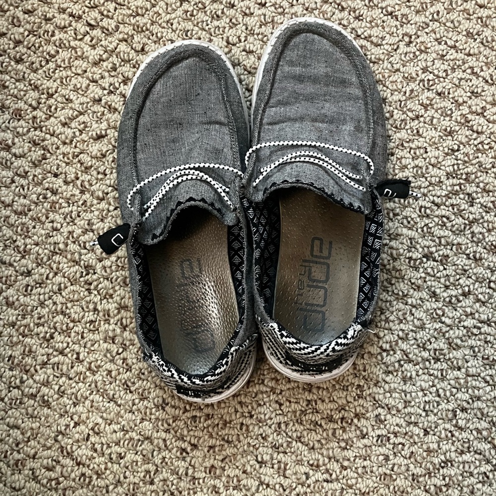 Hey Dude Gray Flats Comfortable Slip-On Loafers